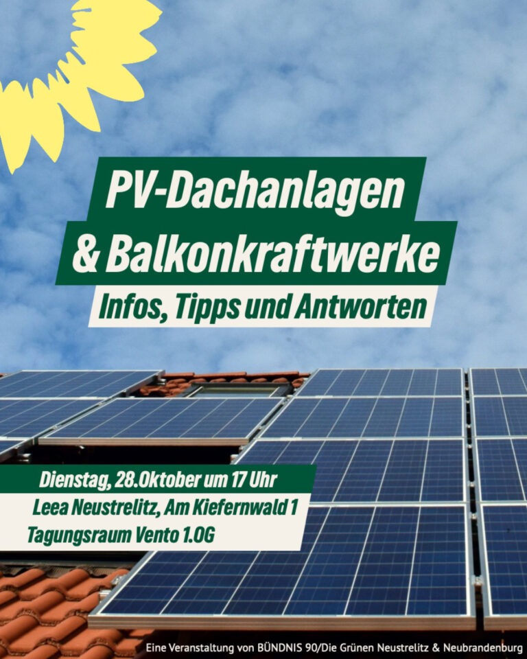 Infoabend PV-Dachanlagen und Balkonkraftwerke Neustrelitz