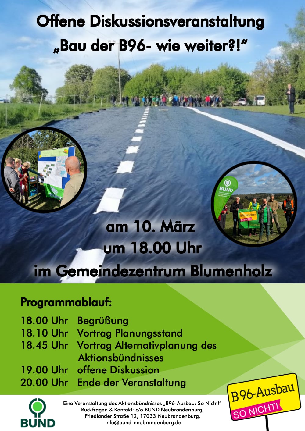 B96 Ausbau - So nicht! Diskussionsveranstaltung